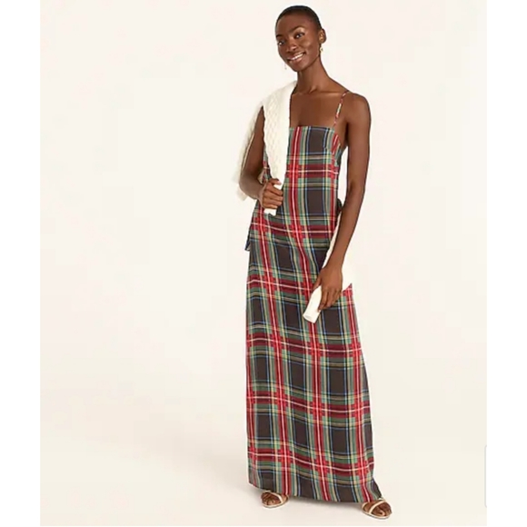 J. Crew Dresses & Skirts - J.Crew Ruffle-back silk dress in Stewart tartan